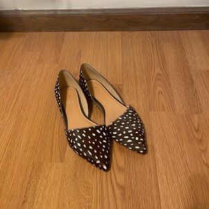 J.Crew D’Orsay Calf Fur Flats